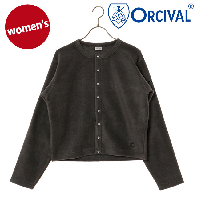 オーシバル ORCIVAL クルーネック カーディガン [OR-C0378-EFC FW25] CREW NECK CARDIGAN レディース トップス 羽織り 長袖 軽量 フリース TOP-GREY 正規取扱店