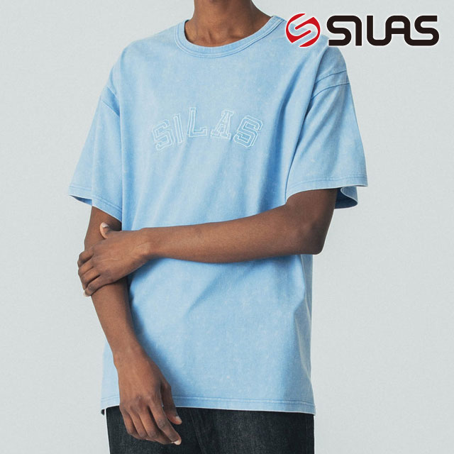 30OFFSALEۥ饹 SILAS ѥץ󥰥 硼ȥ꡼T [110252011005 SU25] POWDER PROCESSING DYED S/S TEE  ȥåץ åȥ Ⱦµ ѥù BLUE ڥ᡼ 谷Źts