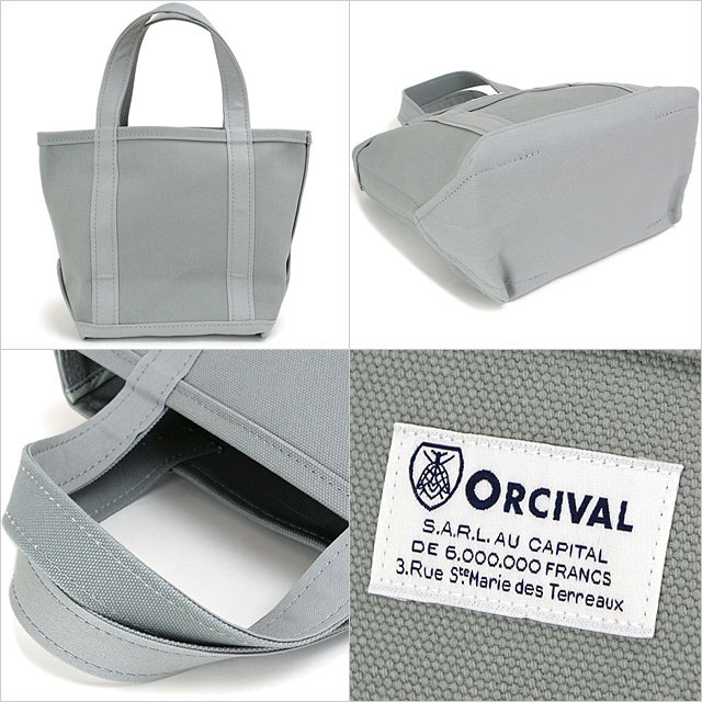 オーシバル ORCIVAL トートバッグ スモール [OR-H0285-KWC] TOTE BAG SMALL メンズ・レディース ユニセックス 鞄 日本製 キャンバストート 小サイズ 帆布 グレー GREYISH-GREEN 正規取扱店