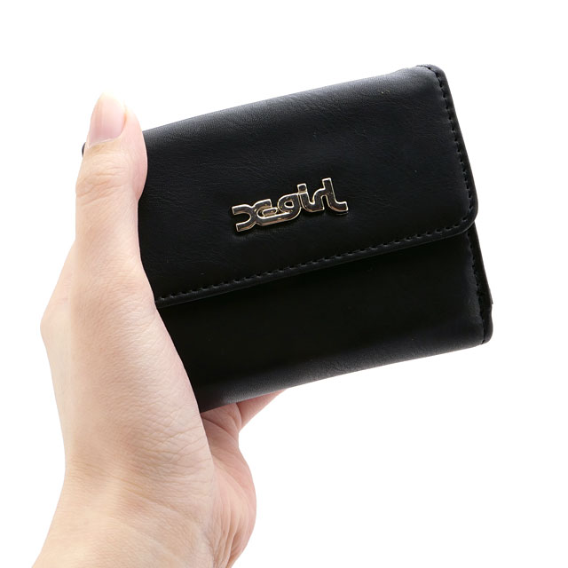 ̵ۥå X-girl ǥ ե쥶 ߥ˥å [105231054007 FW23SPOT] FAUX LEATHER MINI WALLET xgirl ޤ ߥ˺ BLACK