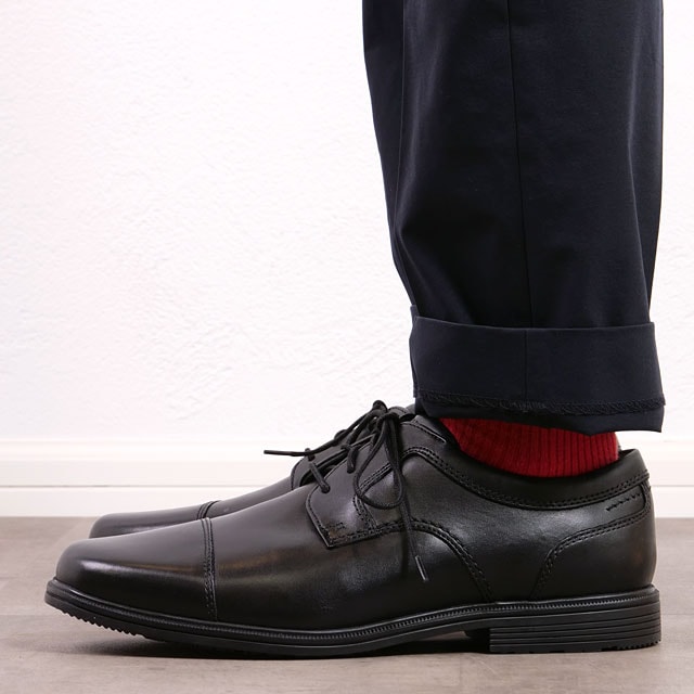 【未使用級】ROCK PORT 革靴 プレーントゥ 25.0 ウォータープルーフ ROCKPORT ロックポート レザーシューズ テイラー ウォーター