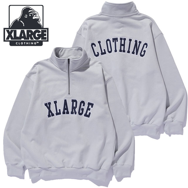エクストララージ XLARGE アーチロゴ ハーフジップ スウェットシャツ