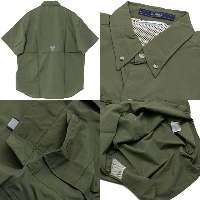 コロンビア Columbia バハマ II ショートスリーブシャツ [FM7047-317 SS25] メンズ トップス 半袖シャツ 吸湿速乾機能 UVカット Cypress カーキオリーブ 【メール便配送】 正規取扱店