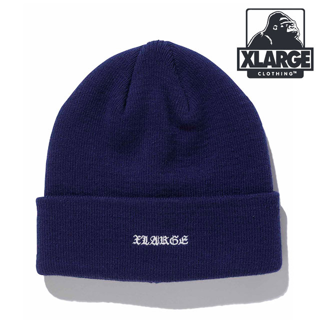 20OFFSALEۥȥ顼 XLARGE ɥ󥰥åӡˡ [101233051007 FW23] OLD ENGLISH BEANIE 󥺡ǥ x-large å顼 ˹ ˥åȥå ˥å˹ NAVYڥ᡼ۡs