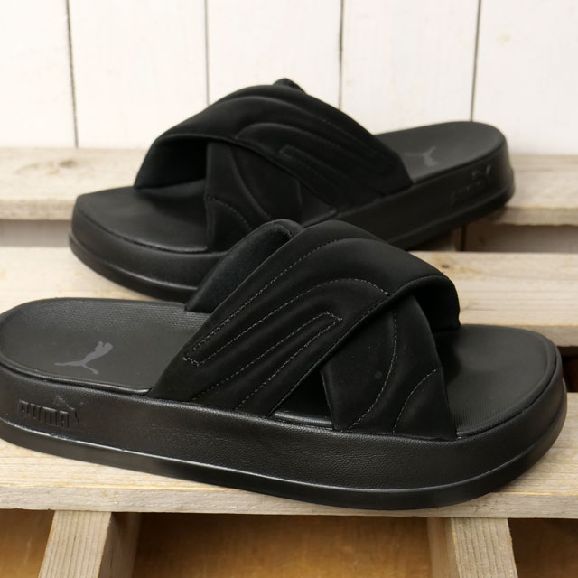 REED フラット サンダル ブラック 22.5 レースレディース Lace Ladies トリプル ベルト 厚底