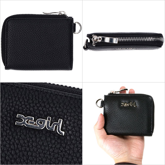 ̵ۥå X-girl ǥ ե쥶 åץߥ˥å [105234054024 HO23] FAUX LEATHER ZIP MINI WALLET xgirl ߥ˺ 󥱡 BLACK