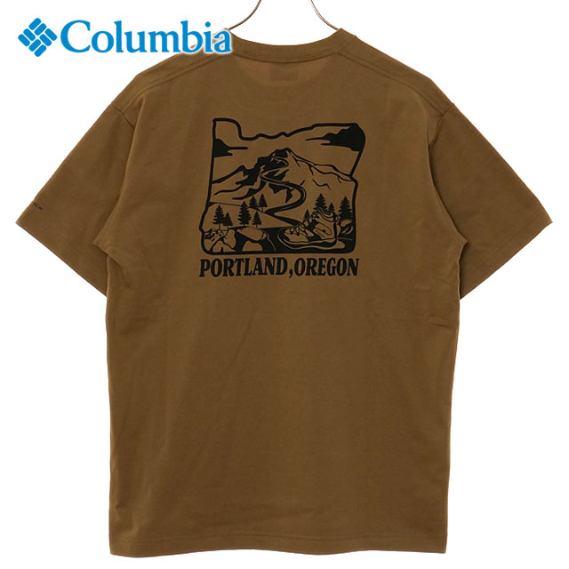 コロンビア Columbia ヤハラフォレストグラフィックショートスリーブTシャツ [PM0509-258 SS25] メンズ トップス 半袖 バックプリントTシャツ 吸湿速乾機能 UVカット Delta/Back-Print ブラウン 【メール便配送】 正規取扱店