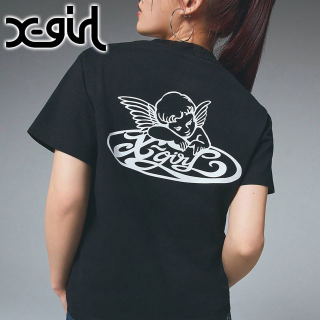 å X-girl 󥸥 硼ȥ꡼T [105252011036 SU25] ANGEL LOGO S/S TEE ǥ ȥåץ Ⱦµ xgirl BLACK ֥å  ڥ᡼ 谷Ź