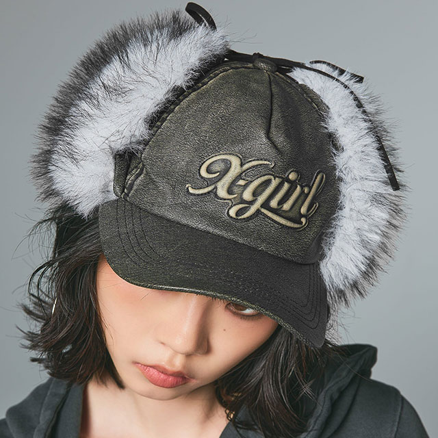 エックスガール X-girl ロゴ イヤーフラップキャップ [105254051001