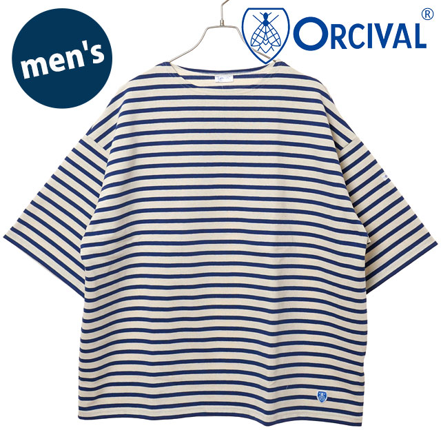 オーシバル ORCIVAL ワイドボディ ボートネック ショートスリーブプルオーバー [#B273 SS25] WIDE BODY BOAT NECK S/S P.O. メンズ トップス カットソー 半袖Tシャツ ボーダー ECRU/INDIGO 正規取扱店