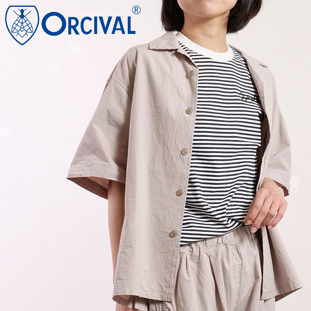 ORCIVAL / オーシバル Garment Dye オープンカラー半袖シャツ ORCIVAL / オーシバル Garment Dye オープンカラー半袖シャツ