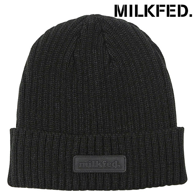ߥ륯ե MILKFED. Сѥå˥åȥå [103253051003 FW25] RUBBER PATCH KNIT CAP ǥ ˹ ˥å˹ ӡˡ ե꡼ BLACK ڥ᡼ 谷Ź