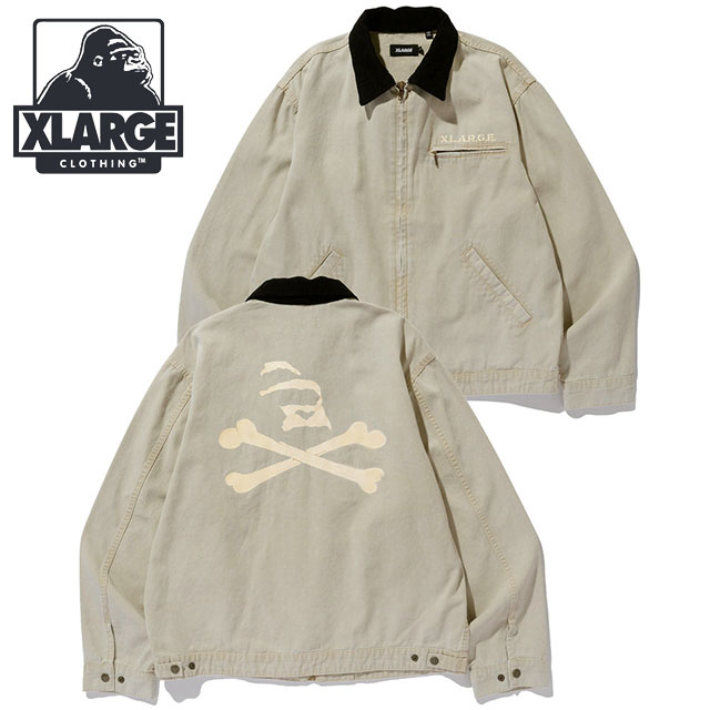 エクストララージ XLARGE スカル ワークジャケット [101253021007 FW25] SKULL WORK JACKET メンズ アウター ブルゾン BEIGE 正規取扱店 エクストララージ XLARGE スカル ワークジャケット [101253021007 FW25