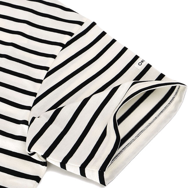 【30%OFF/SALE】オーシバル ORCIVAL ワイド クルーネック ショートスリーブプルオーバー [OR-C0416-MSD SS25] WIDE CREW NECK S/S P.O.日本製 レディース トップス カットソー 半袖Tシャツ ボーダー ショート丈 WHITE/BLACK(BLUE-BINDER) 正規取扱店【ts】【ts】