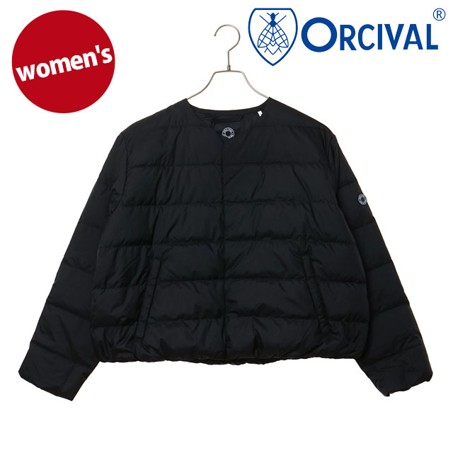 オーシバル ORCIVAL ラウンドネック ブルゾン [OR-A0603-DPR FW25] ROUND NECK BLOUSON レディース ライトアウター ダウンジャケット ノーカラー 薄手 BLACK 正規取扱店