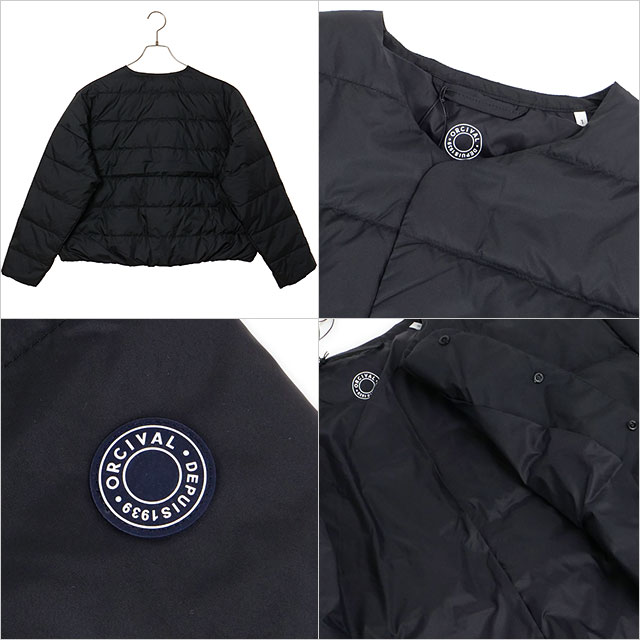 オーシバル ORCIVAL ラウンドネック ブルゾン [OR-A0603-DPR FW25] ROUND NECK BLOUSON レディース ライトアウター ダウンジャケット ノーカラー 薄手 BLACK 正規取扱店