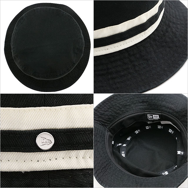 ˥塼 NEWERA Хåȥϥå ȥ饤ץХ [14109560 SS24] Bucket-01 STRIPED BAND 󥺡ǥ ˹ ֥å/ۥ磻 ڥ᡼