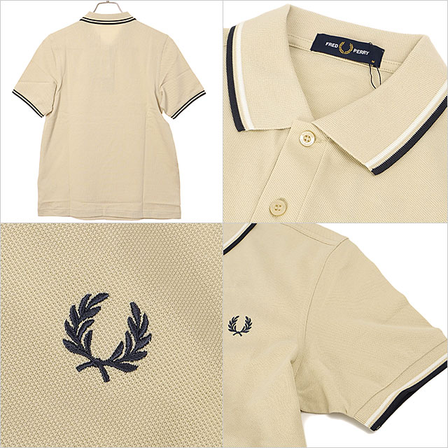 FRED PERRY ベージュ ポロシャツ　Lサイズ フューズ FUSE 【FRED PERRY（フレッドペリー）】ツインティップ