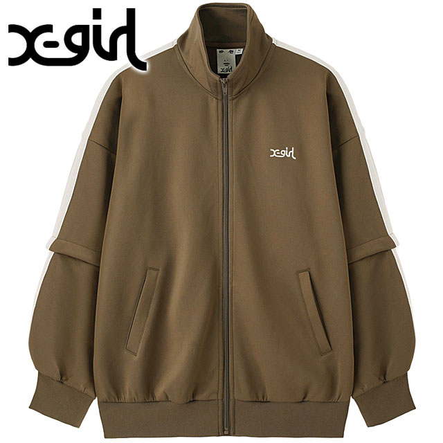 SALEۥå X-girl ġ 㡼ȥå㥱å [105243012006 FW24] 2WAY JERSEY TRACK JACKET ǥ ȥåץ ȥåȥå ֥륾 µ곰ǽ BROWN 谷Źts