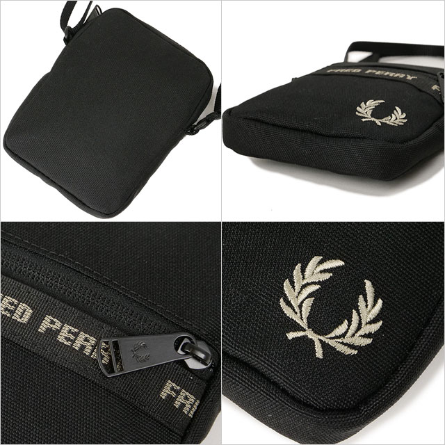 ̵ۥեåɥڥ꡼ FRED PERRY եåɥڥ꡼ơץ ɥХå [L7299-V67 SS24] FP TAPED SIDE BAG 󥺡ǥ  Хå BLACK/WARM-GREY ڥ᡼