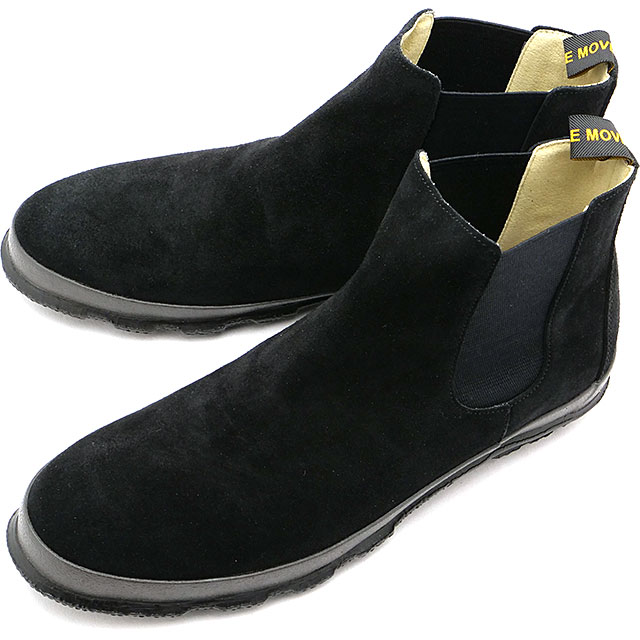 【美品】SPINGLE MOVE サイドゴアブーツ スエード SS 黒 先着で限定プレゼント！】【返品送料無料】スピングル SPINGLE