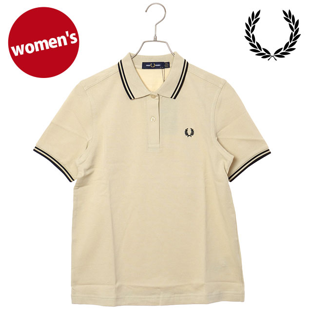 FRED PERRY ポロシャツ 半袖 ベージュ D36 フレッドペリー FRED PERRY ポロシャツ レディース ツインティップド