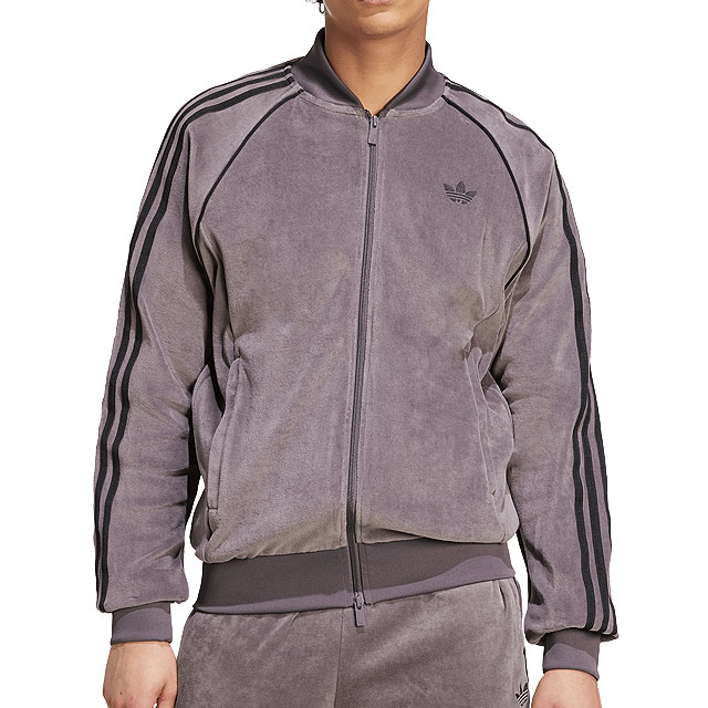 adidas オリジナルス　ベロア トラックジャケット グレー メンズ 楽天市場】 【公式】アディダス adidas 返品可 ライフスタイル
