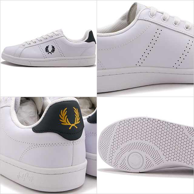 ̵ۥեåɥڥ꡼ FREDPERRY  ˡ B721쥶 [B6312-567 FW23Q4] B721 LEATHER  å WHITE/NAVY