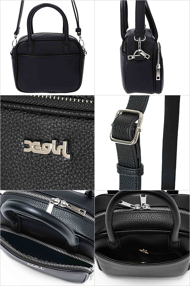 ̵ۥå X-girl ǥ ե쥶 ġХå [105234053006 HO23] FAUX LEATHER 2WAY SHOULDER BAG xgirl  ϥɥХå BLACK