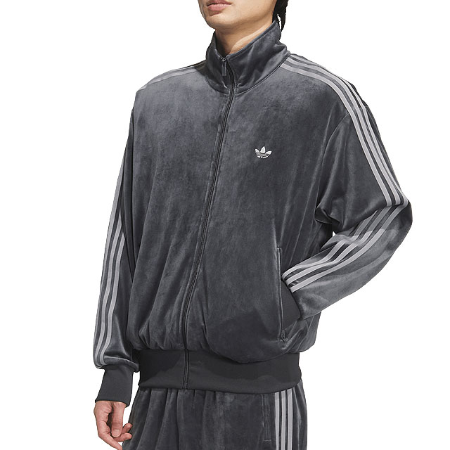 adidas オリジナルス ベロア トラックジャケット Grey adidas Originals アディダス オリジナルス ベロア トラックトップ