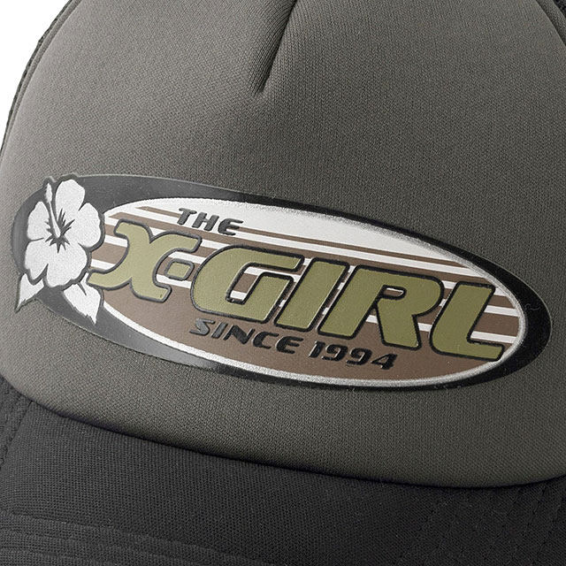 å X-girl ϥӥХ ȥåå [105252051006 SU25] HIBISCUS OVAL LOGO TRUCKER CAP ǥ ˹ å奭å xgirl BLACK ֥å  谷Ź