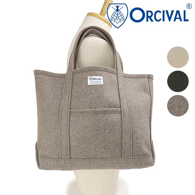 オーシバル ORCIVAL ヘビーメルトン トートバッグ ミディアム [OR-H0240-HML FW25] HEAVY MELTON TOTE BAG MEDIUM 日本製 メンズ・レディース 鞄 メルトントート 中サイズ ウール 正規取扱店