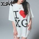 å X-girl ƥ󥷥 XG 硼ȥ꡼ ӥåTeeɥ쥹 [105252041007 SU25] STENCIL I LOVE XG LOGO S/S BIG TEE DRESS ǥ ȥåץ Ⱦµ ӥå륨å xgirl WHITE ۥ磻  谷Ź