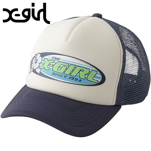 å X-girl ϥӥХ ȥåå [105252051006 SU25] HIBISCUS OVAL LOGO TRUCKER CAP ǥ ˹ å奭å xgirl NAVY ͥӡ  谷Ź