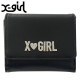 å X-girl 饤󥹥ȡ٥ ߥ˥å [105252054013 SU25] RHINESTONE LABEL MINI WALLET ǥ ߥ˺ xgirl BLACK ֥å  谷Ź