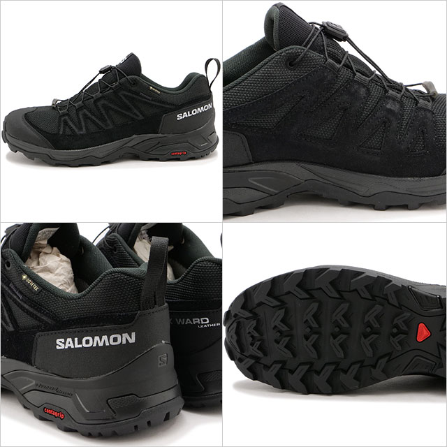 ̵ۥ SALOMON  ȥ쥤˥󥰥塼 ƥå [L47182300 FW23] X WARD LEATHER GTX  ˡ ɿ ȥɥ Black/Black/Black  ֥å