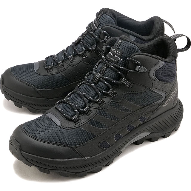 SALEۥ MERRELL ˡ ԡɥȥ饤2 ߥå ץ롼 [J037833 FW24] M SPEED STRIKE 2 MID WATERPROOF   ȥå󥰥塼 饤ȥϥ ɿ BLACK 谷Źts