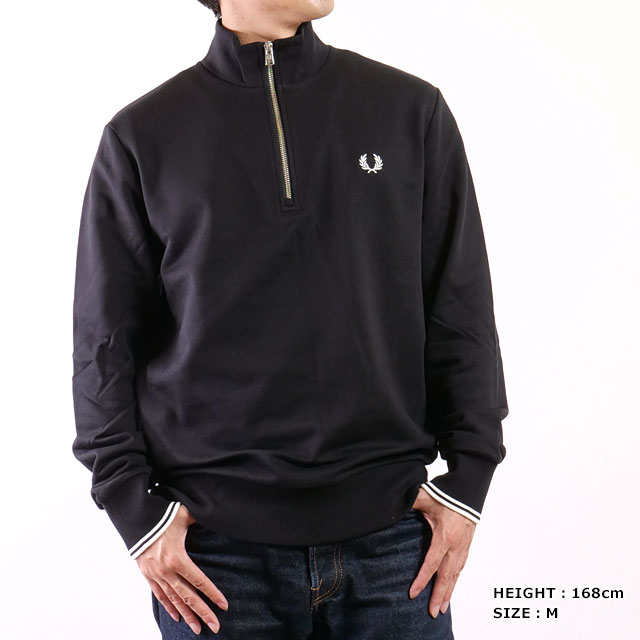 フレッドペリー FRED PERRY メンズ ハーフジップ スウェットシャツ