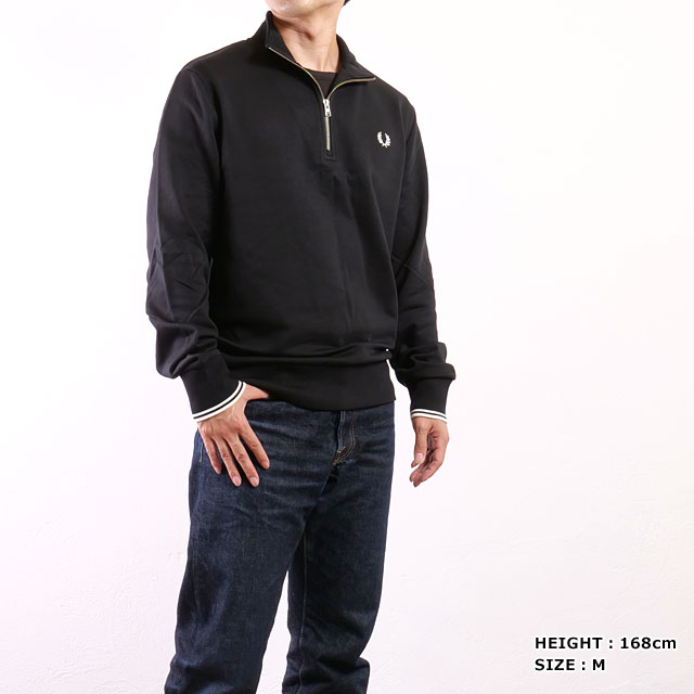 フレッドペリー FRED PERRY メンズ ハーフジップ スウェットシャツ
