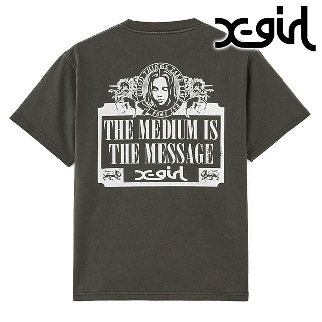 å X-girl ơ٥ץȥ 塼ȥ꡼T [105252011039 SU25] VINTAGE LABEL FACE LOGO S/S TEE ǥ ȥåץ Ⱦµ xgirl CHARCOAL 㥳륰졼 ڥ᡼ 谷Ź