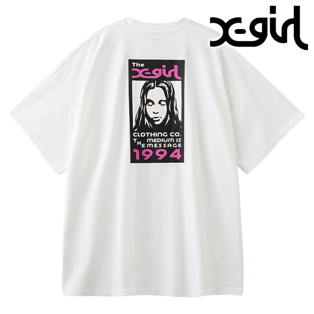 å X-girl ܥå  ե 硼ȥ꡼ ӥåTeeɥ쥹 [105252041008 SU25] BOX LOGO AND FACE S/S BIG TEE DRESS ǥ ȥåץ Ⱦµ xgirl WHITE ۥ磻  谷Ź
