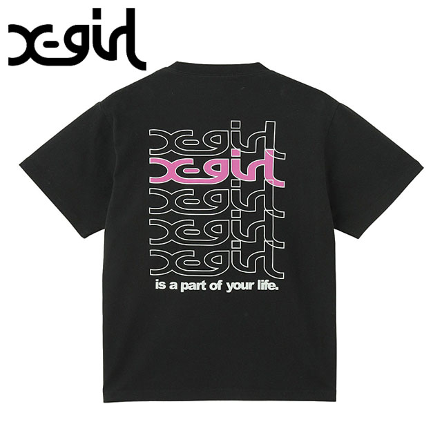 å X-girl ԡȥߥ륺 硼ȥ꡼T [105252011005 SU25] REPEAT MILLS LOGO S/S TEE ǥ ȥåץ Ⱦµ xgirl BLACK ֥å  ڥ᡼ 谷Ź