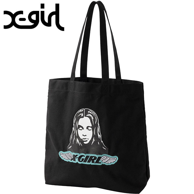 å X-girl 󥸥ե ѥå ȡȥХå [105252053002 SU25] ANGEL FACE PATCH TOTE BAG ǥ  ݤ xgirl BLACK ֥å  谷Ź