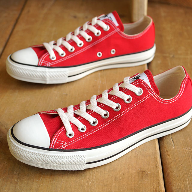 Converse USA製 赤 ローカット スニーカー 箱付き CONVERSE レッド ローカットスニーカー made in USA
