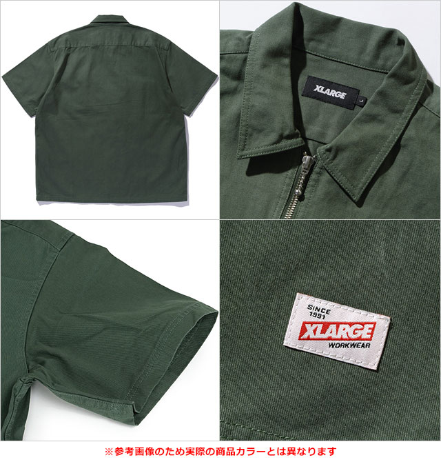 エクストララージ XLARGE ジップアップ ショートスリーブ ワークシャツ [101252014001 SU25] ZIP UP S/S WORK SHIRT メンズ x-large エックスラージ トップス 半袖 カジュアルシャツ WHITE 正規取扱店
