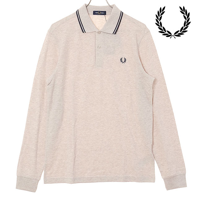 フレッドペリー FRED PERRY ポロシャツ ロングスリーブ ツインティップド フレッドペリーシャツ [M3636-W50 FW25] LONG SLEEVE TWIN TIPPED FRED PERRY SHIRT メンズ トップス 長袖 鹿の子 PORRIDGEMARL/ANCHORGREY 正規取扱店 フレッドペリー FRED PERRY ポロシャツ ロングスリーブ ツインティップ