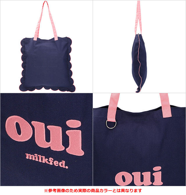 ミルクフェド MILKFED. ラッフル トートバッグ [103254053003 FW25] RUFFLE TOTE BAG レディース肩掛け キャンバストート オフホワイト【メール便配送】