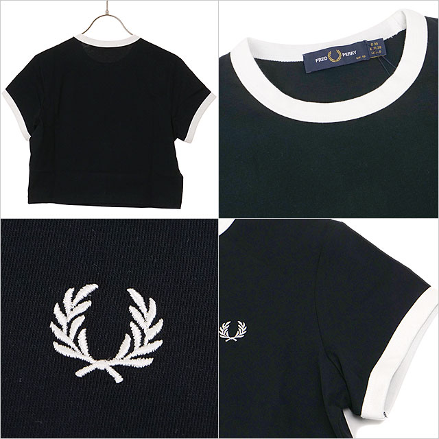 フレッドペリー FRED PERRY レディース クロップド リンガーTシャツ