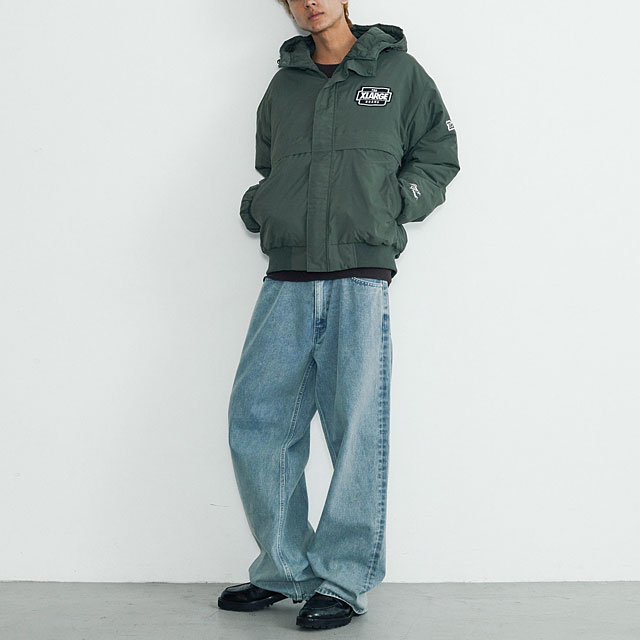 XLARGE フード付きジャケット オリーブグリーン エクストララージ XLARGE メンズ ナイロンパファージャケット