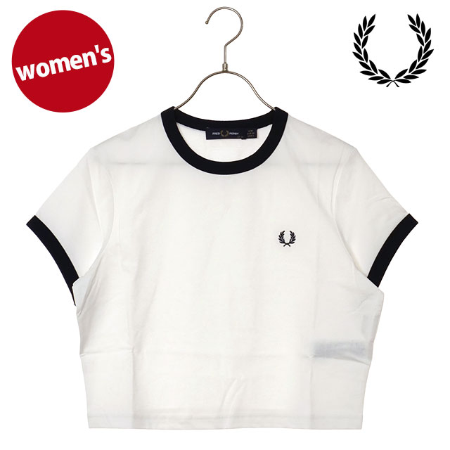 フレッドペリー FRED PERRY レディース クロップド リンガーTシャツ